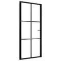 Miniatyrbilde 2 av 7: vidaXL Innerdør ESG-glass og aluminium 93x201,5 cm svart