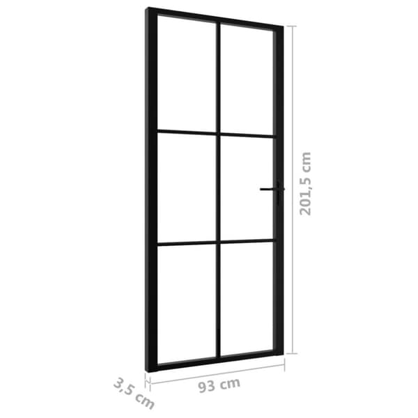 vidaXL indvendig dør 93x201,5 cm sikkerhedsglas og aluminium sort