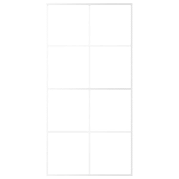 vidaXL Skjutdörr ESG-glas och aluminium 102,5x205 cm vit