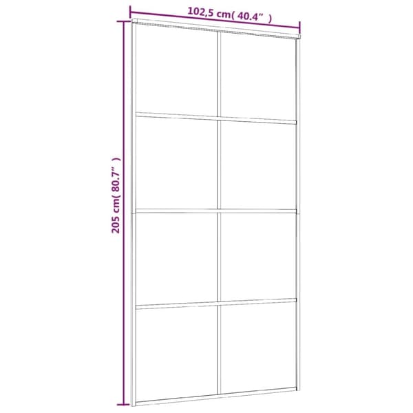 vidaXL Liukuovi ESG-lasi ja alumiini 102,5x205 cm valkoinen
