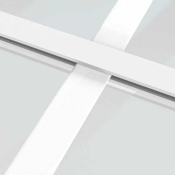 vidaXL skydedør 90x205 cm hærdet glas og aluminium hvid