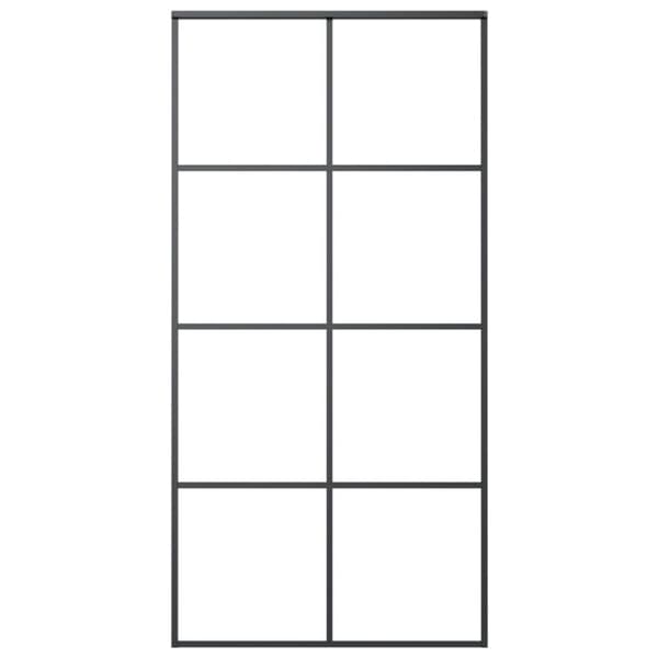 vidaXL skydedør 102,5x205 cm sikkerhedsglas og aluminium sort