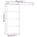Miniatyrbild 8 av 8: vidaXL Skjutdörr med beslagset ESG glas och aluminium 90x205 cm