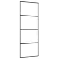 Miniatyrbilde 4 av 8: vidaXL Skyvedør med monteringssett 76x205 cm ESG glass og aluminium