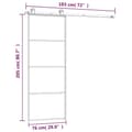 Miniatyrbilde 8 av 8: vidaXL Skyvedør med monteringssett 76x205 cm ESG glass og aluminium