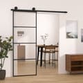 Miniatyrbilde 1 av 8: vidaXL Skyvedør med monteringssett 76x205 cm ESG glass og aluminium