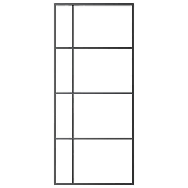 vidaXL Skjutdörr frostat ESG-glas och aluminium 90x205 cm svart