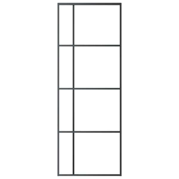 vidaXL Skyvedør ESG-glass og aluminium 76x205 cm svart