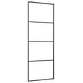 Miniatyrbilde 3 av 5: vidaXL Skyvedør frostet ESG-glass og aluminium 76x205 cm svart