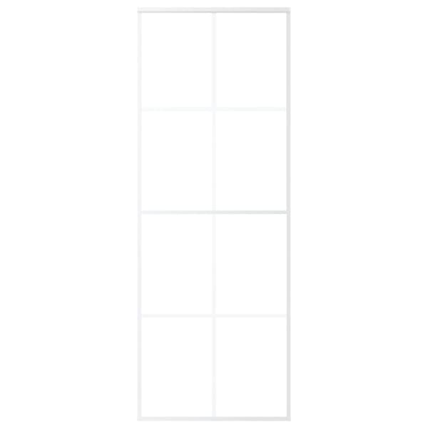 vidaXL Skyvedør frostet ESG-glass og aluminium 76x205 cm hvit