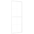 Miniatyrbilde 2 av 6: vidaXL Skyvedør frostet ESG-glass og aluminium 76x205 cm hvit