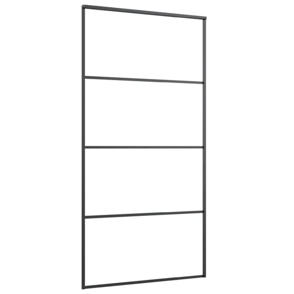 vidaXL Skyvedør frostet ESG-glass og aluminium 102,5x205 cm svart