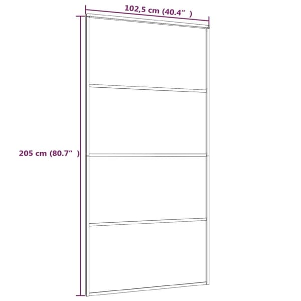 vidaXL Skyvedør frostet ESG-glass og aluminium 102,5x205 cm svart