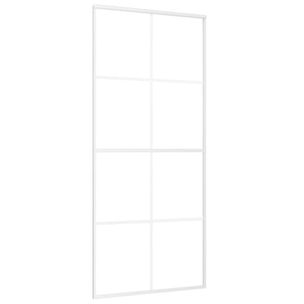 vidaXL Skyvedør frostet ESG-glass og aluminium 90x205 cm hvit