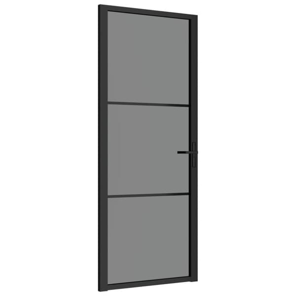 vidaXL dør 83x201,5 cm sikkerhedsglas og aluminium sort
