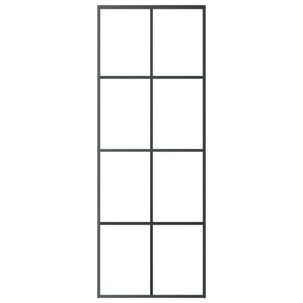 vidaXL Liukuovi musta 76x205 cm ESG-lasi ja alumiini