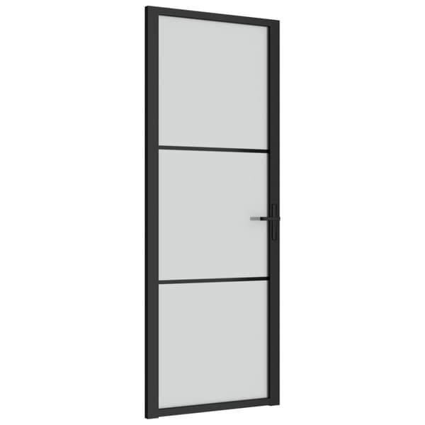 vidaXL dør 76x201,5 cm mat glas og aluminium sort