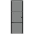 Miniatyrbillede 3 af 6: vidaXL dør 76x201,5 cm sikkerhedsglas og aluminium sort