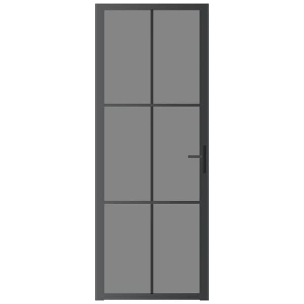 vidaXL dør 76x201,5 cm sikkerhedsglas og aluminium sort