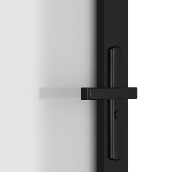 vidaXL dør 102,5x201,5 cm sikkerhedsglas mat glas og aluminium sort