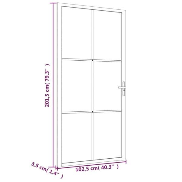 vidaXL dør 102,5x201,5 cm sikkerhedsglas mat glas og aluminium sort
