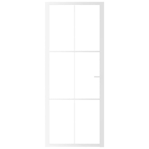 vidaXL dør 83x201,5 cm sikkerhedsglas og aluminium hvid