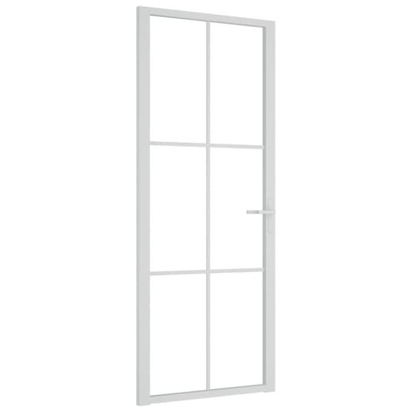 vidaXL dør 83x201,5 cm sikkerhedsglas og aluminium hvid