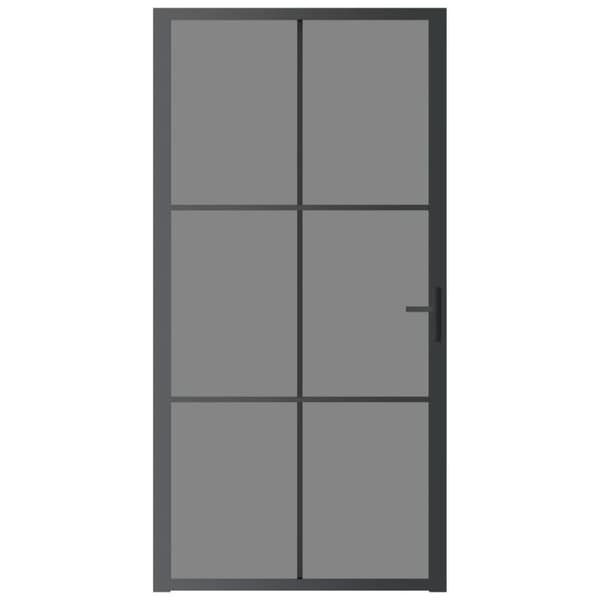 vidaXL Innerdörr 102,5x201,5 cm svart ESG-glas och aluminium