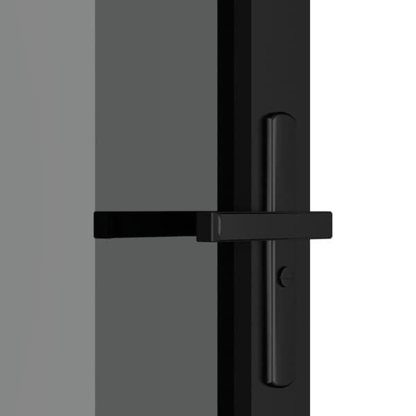 vidaXL Innerdörr 93x201,5 cm svart ESG-glas och aluminium