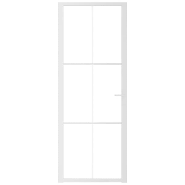 vidaXL Innerdør 76x201,5 cm hvit ESG glass og aluminium