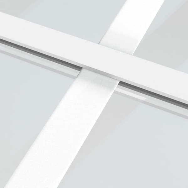 vidaXL Innerdør 76x201,5 cm hvit ESG glass og aluminium