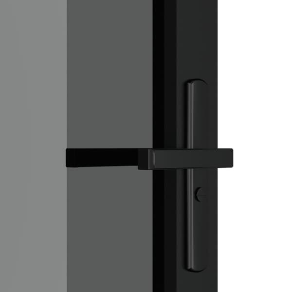 vidaXL dør 93x201,5 cm sikkerhedsglas og aluminium sort