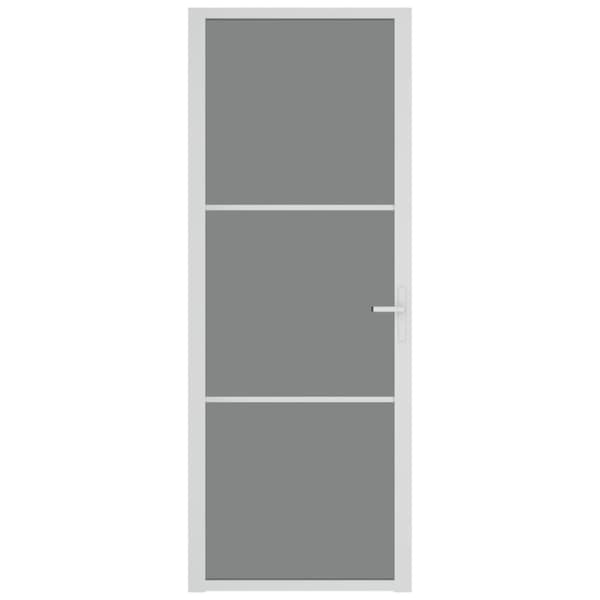 vidaXL Innerdør 76x201,5 cm hvit ESG glass og aluminium