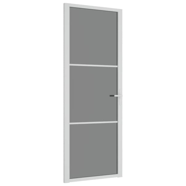 vidaXL Innerdør 76x201,5 cm hvit ESG glass og aluminium