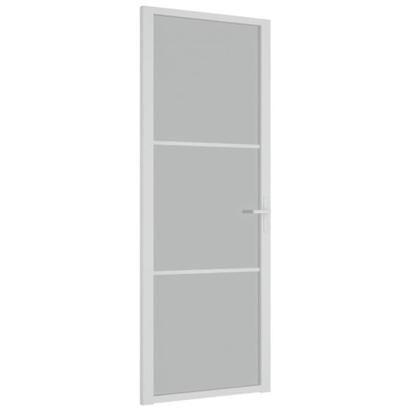 vidaXL dør 76x201,5 cm mat glas og aluminium hvid