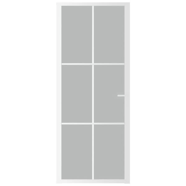 vidaXL dør 83x201,5 cm mat glas og aluminium hvid