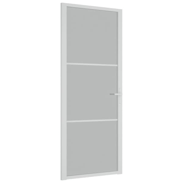 vidaXL Innerdörr 83x201,5 cm vit matt glas och aluminium