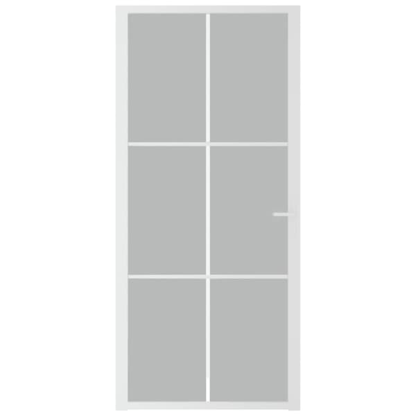 vidaXL dør 93x201,5 cm mat glas og aluminium hvid