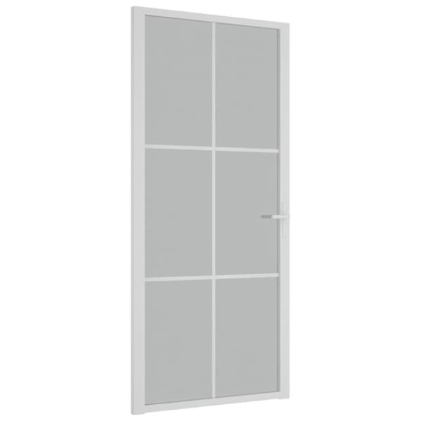 vidaXL dør 93x201,5 cm mat glas og aluminium hvid