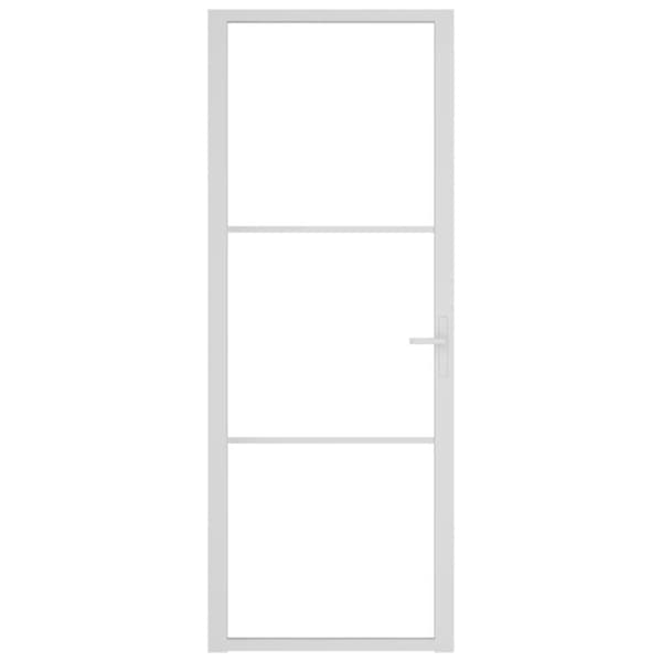 vidaXL Innerdør 76x201,5 cm hvit ESG glass og aluminium