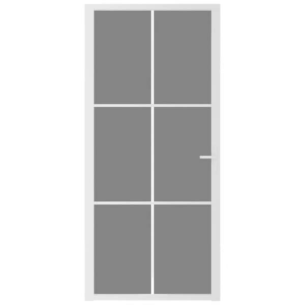 vidaXL Innerdörr 93x201,5 cm vit ESG-glas och aluminium