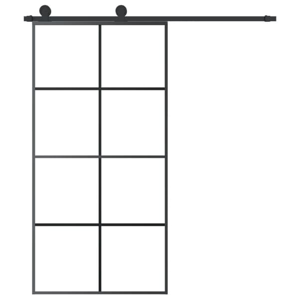 vidaXL Skjutdörr med hårdvara 102,5x205 cm ESG-glas och aluminium