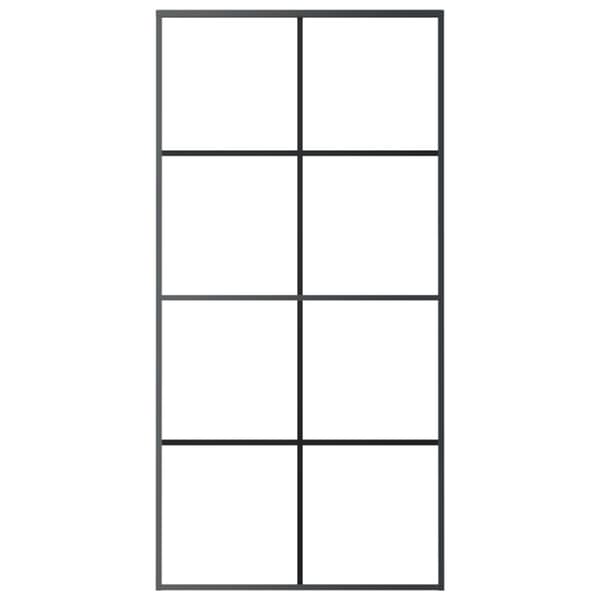 vidaXL Skjutdörr med hårdvara 102,5x205 cm ESG-glas och aluminium