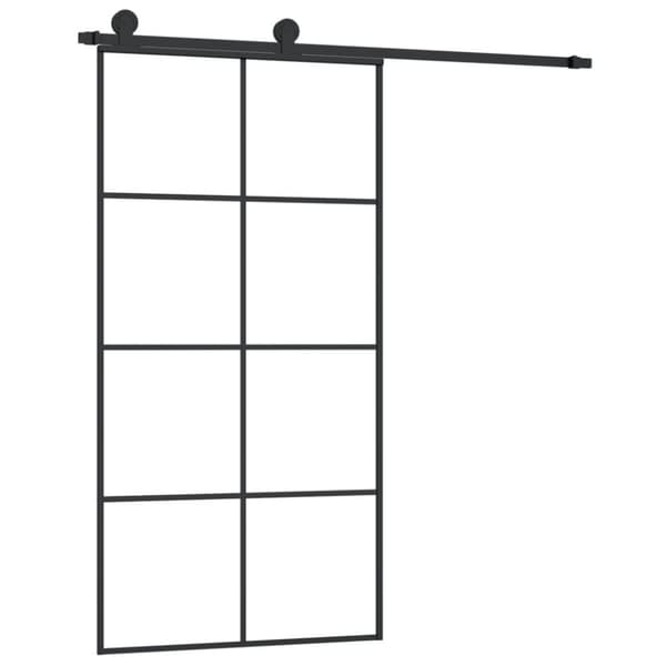vidaXL Skjutdörr med hårdvara 102,5x205 cm ESG-glas och aluminium