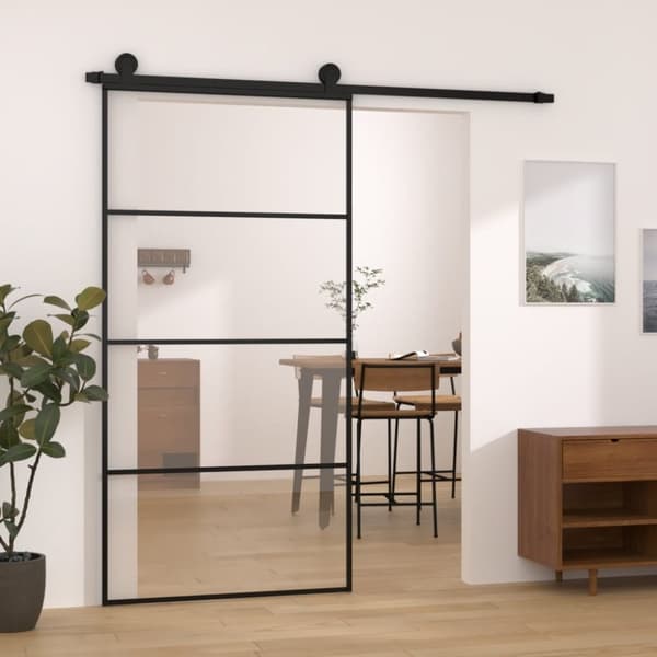 vidaXL Skyvedør med monteringssett102,5 x 205cm ESG glass og aluminium
