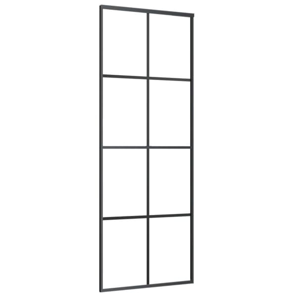 vidaXL Skjutdörr med beslagset ESG glas och aluminium 76x205 cm