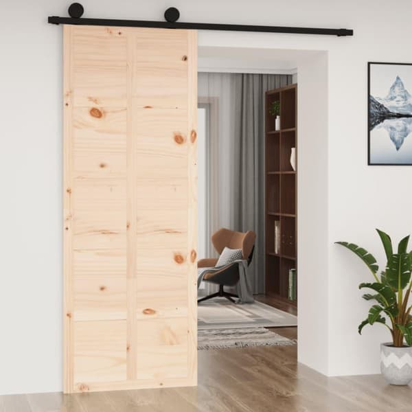 vidaXL Ladugårdsdörr 80x1,8x214 cm massiv furu