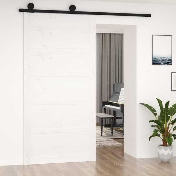 vidaXL skydedør 100x1,8x204,5 cm massivt fyrretræ hvid