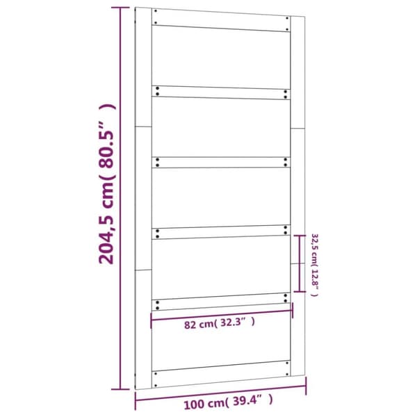 vidaXL skydedør 100x1,8x204,5 cm massivt fyrretræ hvid