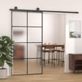 Miniatyrbillede 3 af 10: vidaXL skydedør med hardwaresæt 102,5x205 cm sikkerhedsglas aluminium
